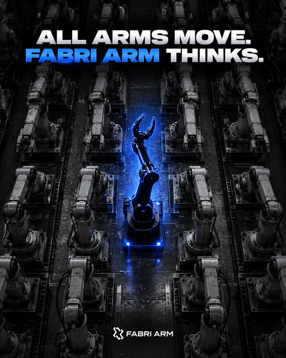 fabriroboticarm's tweet photo. Standing out in a sea of automation. 🌐 While others simply follow commands, Fabri Arm leads the fleet with intelligent, adaptive control.All arms move. Fabri Arm thinks.   #ArtificialIntelligence #FutureOfWork #Robotics #FabriArm https://t.co/7qiJE5GVL8