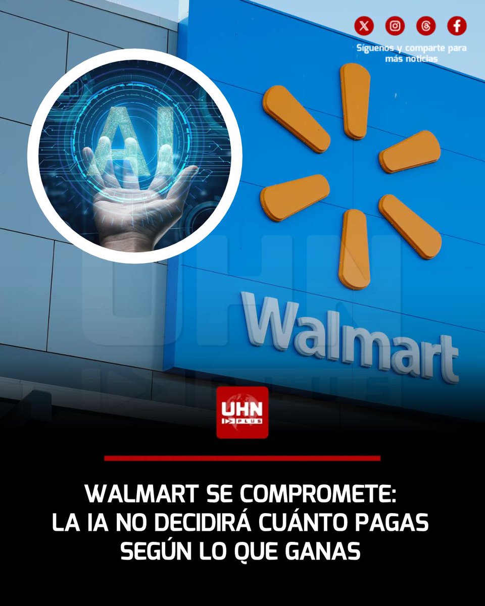 UHN_Plus's tweet photo. 🇺🇸‼️ | Walmart garantiza que nunca le cobrará más a un cliente por lo que gana o lo que compra: su CEO, John Furner, se comprometió por escrito a que ni la inteligencia artificial ni las etiquetas digitales usarán ingresos, historial de compras o urgencia para fijar precios distintos por el mismo producto. El anuncio llega mientras la FTC y varios estados investigan los llamados "precios de vigilancia".