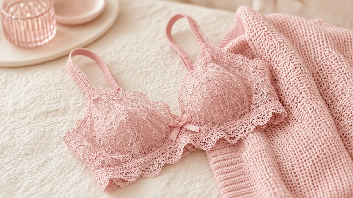 sheerPinkGirl's tweet photo. afternoon formula: soft pink lace bralette under a soft pink cardigan. tiny lace peek… empty soft girl brain lol https://t.co/PA2aRXRfg9