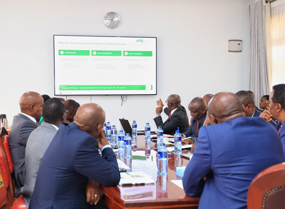 koske_felix's tweet photo. Four years ago, H.E. the President promised to put farmers at the centre of Kenya’s economic transformation. The Government has made significant progress in delivering that promise through the agricultural reforms and commitments under the Bottom-Up Economic Transformation Agenda (BETA).

Today, the Technical Committee briefed us on preparations for the National Agriculture and Food Systems Transformation Summit, set for 7 to 9 October 2026.

Farmers from across Kenya will join counties, young innovators and partners at KICC to review progress and shape the next steps towards food security, food sovereignty and better jobs. The third day of the summit will take place at State House.

For the Government, the measure of progress is simple: farmers earning more from their work and families able to put food on the table.

Present at the meeting  were Principal Secretaries Dr. Kipronoh Ronoh (Agriculture), Stephen Isaboke (Broadcasting and Telecommunications), Dr. Eng. Festus Ng'eno (Environment), Patrick Kilemi (Cooperatives), Ephantus Kimotho (Irrigation) and Betsy Njagi (Blue Economy and Fisheries) among other senior officials.