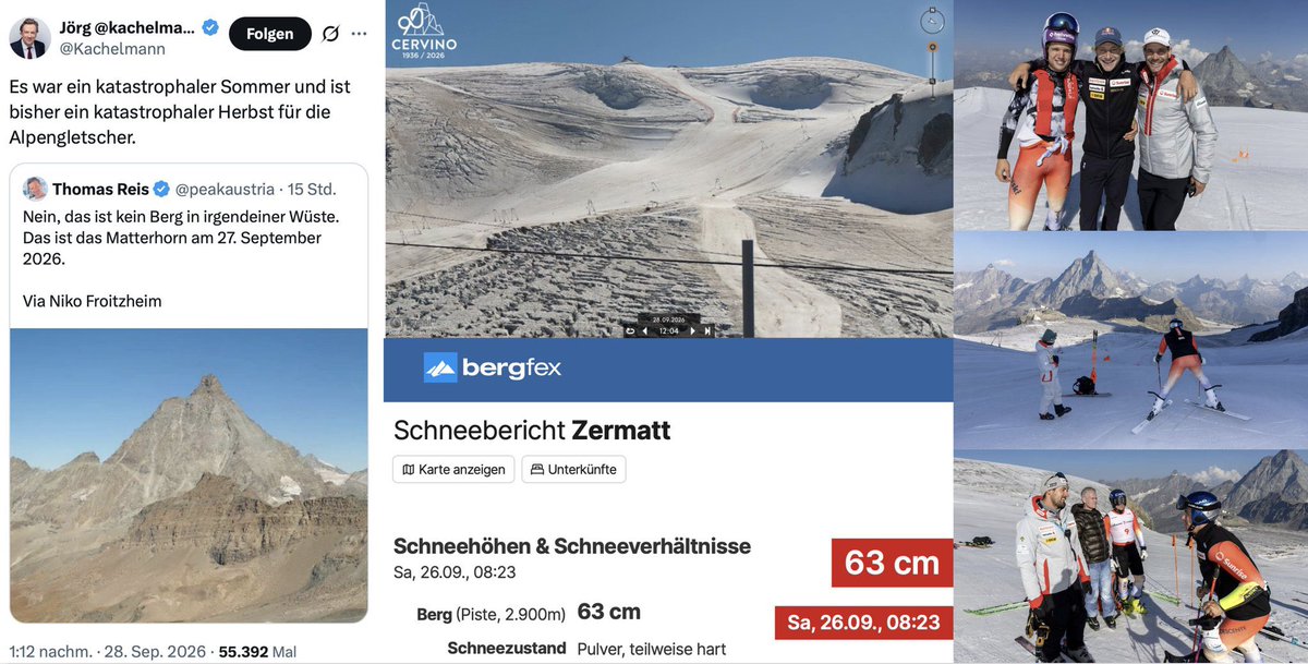 mz_storymakers's tweet photo. @alpin_de So konstruiert man #Desinformation: man drehe die Kamera vom #Gletscher und dem Skigebiet weg und zeige die sonnige Südseite des #Matterhorn an einem warmen September-Tag. Fertig ist die #Klimakrise. @peakaustria #Matterhorn #Zermatt 🇨🇭 https://t.co/Ucxc4alhK1