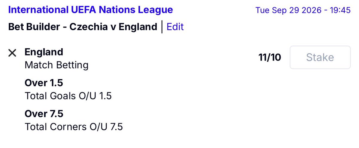 ProSportsP10's tweet photo. Czech v England BetBuilder 🔨

£10 ON THE BOOST &amp; Get £40 in free bets +25% boost in winnings!

🔗 Claim - https://t.co/qf2lQhcbT0

#Ad |18+ |New Customer Offer| T&amp;C’s Apply |https://t.co/4uGd3gYTvj | BET Responsibly |

Drop a ❤️ if you’re on https://t.co/AjrsYgbqy6