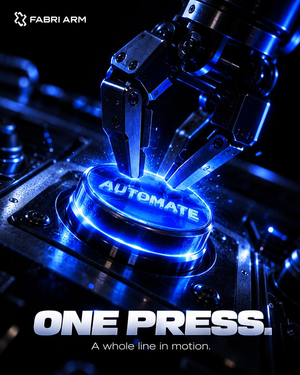 fabriroboticarm's tweet photo. Efficiency is just a click away. ⚡ Watch your entire workflow spark into action with the push of a single https://t.co/dYls5b154F press. A whole line in motion.   #SmartFactory #IndustrialAutomation #Efficiency #FabriArm https://t.co/UgV4mEqyy9