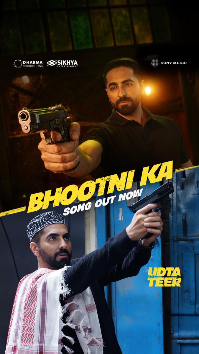 taran_adarsh's tweet photo. AYUSHMANN KHURRANA - SARA ALI KHAN: 'UDTA TEER' BEGINS ITS MUSICAL JOURNEY WITH A QUIRKY SONG – 9 OCT 2026 RELEASE... Sony Music India, Dharma Productions, and Sikhya Entertainment have unveiled the first song from #UdtaTeer – #BhootniKa.

Composed by Sachin-Jigar, the song is sung by Kaka, Twinkle Agrrwal, and Amitabh Bhattacharya, with lyrics penned by Amitabh Bhattacharya. 

The film is slated for a theatrical release on 9 Oct 2026.

🔗: https://t.co/dLw972EQOy

#UdtaTeer stars #AyushmannKhurrana and #SaraAliKhan.

Written and directed by debutant Akash A Kaushik, the film is produced by Karan Johar, Adar Poonawalla, Apoorva Mehta, Guneet Monga Kapoor, and Achin Jain.

#DharmaProductions | #SikhyaEntertainment | #SonyMusicIndia