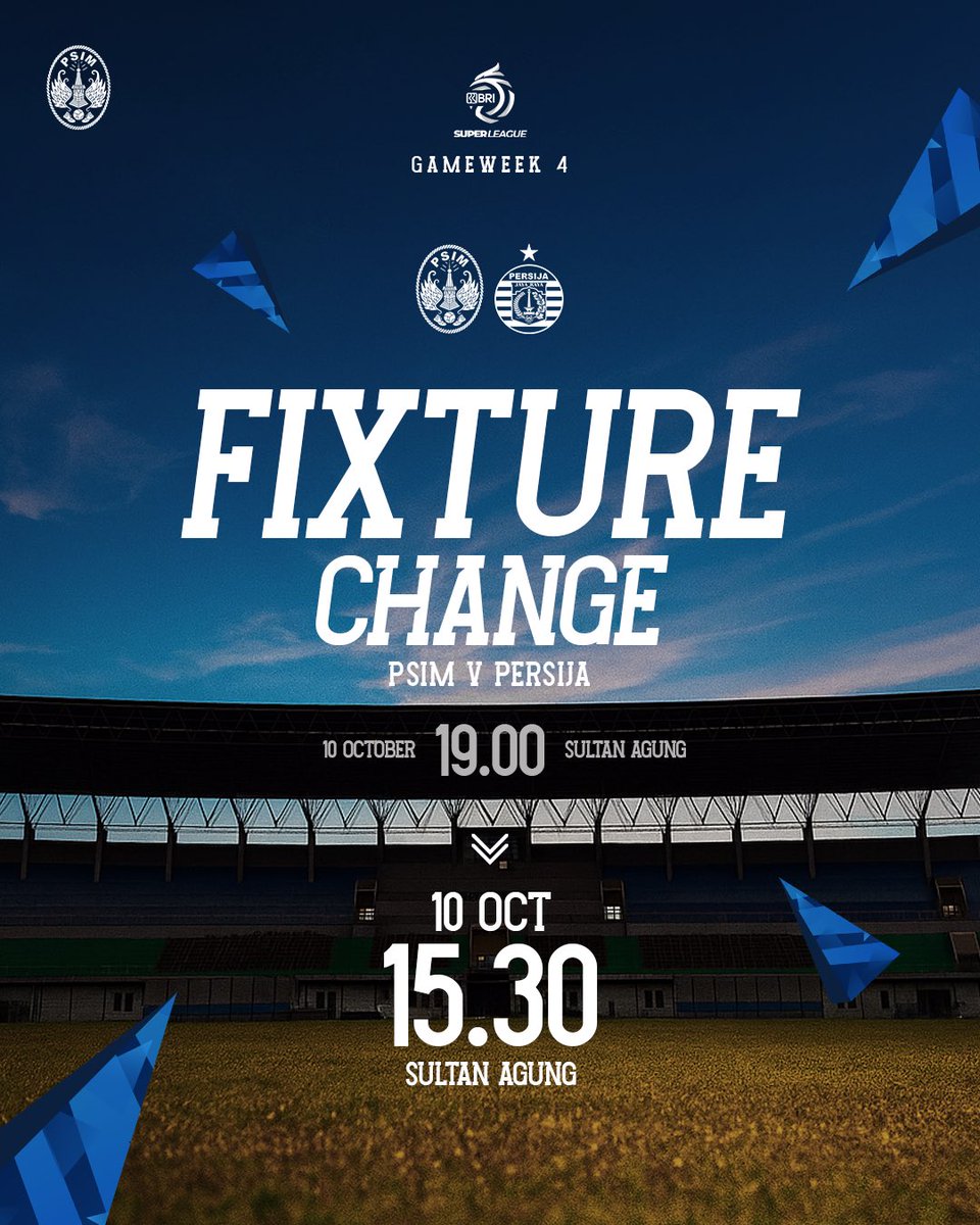 PSIMJOGJA's tweet photo. 𝗣𝗘𝗡𝗬𝗘𝗦𝗨𝗔𝗜𝗔𝗡 𝗝𝗔𝗗𝗪𝗔𝗟 𝗞𝗜𝗖𝗞-𝗢𝗙𝗙 𝗣𝗦𝗜𝗠 𝗝𝗢𝗚𝗝𝗔 𝗞𝗢𝗡𝗧𝗥𝗔 𝗣𝗘𝗥𝗦𝗜𝗝𝗔.

Hasil kesepakatan dan koordinasi bersama, laga PSIM Jogja kontra Persija Jakarta resmi dimajukan dari pukul 19.00 WIB - https://t.co/vLSK5DKMyL