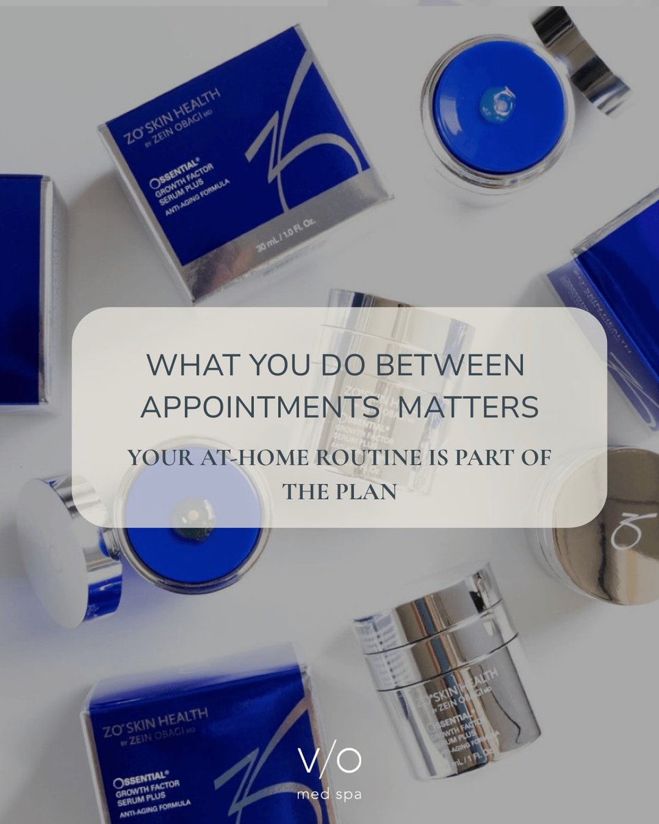 VIOMedSpaFM's tweet photo. Your treatment is only part of the plan.

What you use between appointments can help support your skin barrier, maintain results and target the concerns you are actually working on.

That’s why we carry ZO Skin Health at V/O Med Spa Fort Myers.

#ZOSkinHealth #FortMyersSkincare #VioMedSpaFortMyers