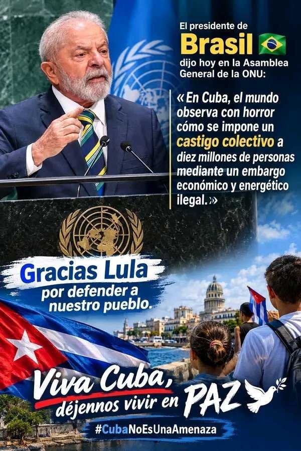 HlgMarbe58499's tweet photo. Gracias Lula. 🇨🇺🇧🇷
#CubaNoEstáSola 
#DeZurdaTeam https://t.co/kzdakEForA