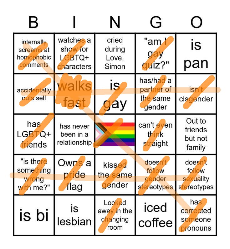 TT_testified's tweet photo. I got three bingos. Am I too gay for this https://t.co/jUeAdh5X1x