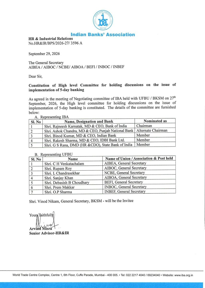 Vikrantbajpai7's tweet photo. Nothing new! 😂

Those who themselves signed the proposal for 5-Day Banking in 2023 and 2024 and recommended it to the Government are now once again playing the “committee, meeting and discussion” game.

The demand has been pending since 2014,
agreement in 2023,
recommendation to Government in 2024,
and in 2026, yet another committee! 🤦‍♂️

No fixed date.
No defined timeline.
No time-bound commitment.
No guarantee of a final decision.

What a system!
Same lollipop, new packaging. 🍭

How long will bankers be asked to wait?

धन्य हैं 🙏😂
#5DaysBanking 
@SushantBSinha Sir dekh rahe hai