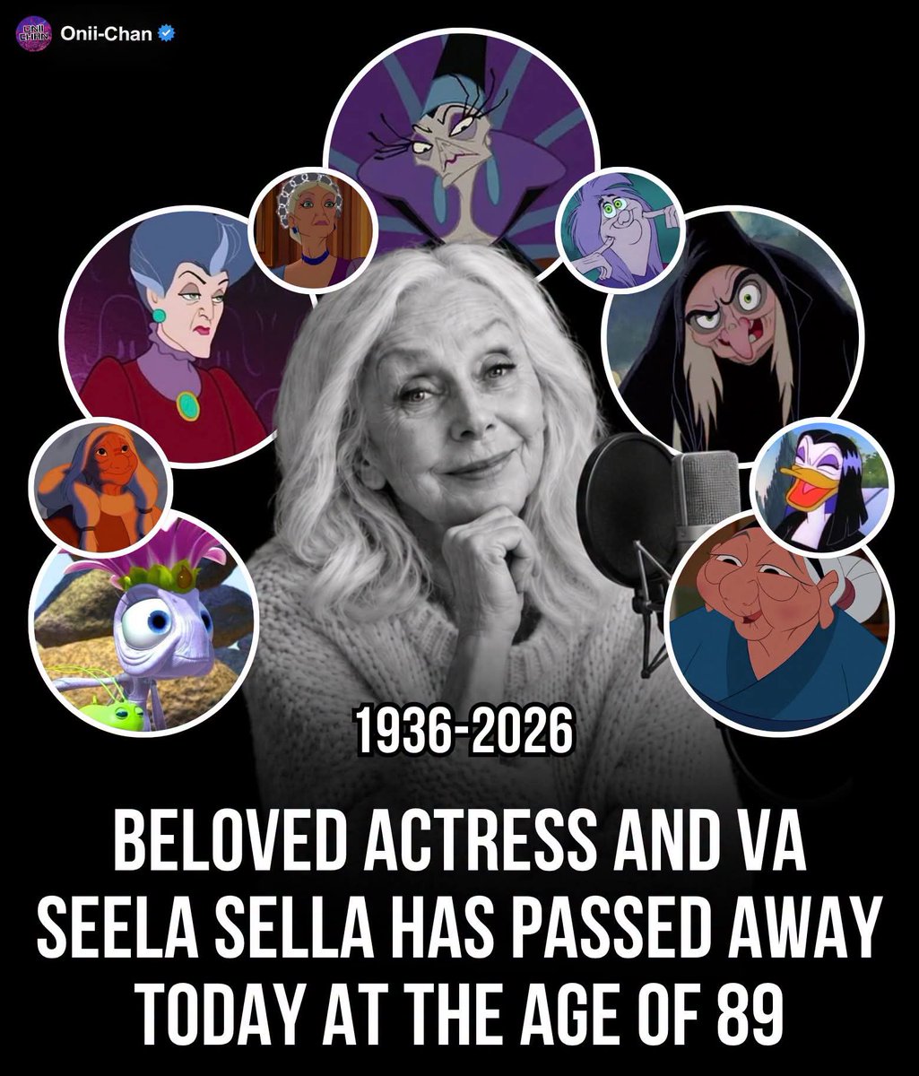 oniichanph's tweet photo. END OF AN ERA 😔

A remarkable voice behind generations of animated classics has gone silent, but the characters Seela Sella brought to life will keep her legacy alive for years to come. 🕊️

Legendary Finnish actress and VA Seela Sella has passed away at 89, bringing to a close an extraordinary career that stretched across more than six decades of theater, film, television and voice acting. 

For animation fans, Sella became especially memorable through the Finnish-language versions of beloved films and series. Her unmistakable voice brought to life Yzma in The Emperor’s New Groove, Lady Tremaine in Cinderella, the Witch in Snow White and the Seven Dwarfs, Magica De Spell in DuckTales, Grandma Fa in Mulan, Dowager Empress Marie in Anastasia, Mad Madam Mim in The Sword in the Stone, Tanana in Brother Bear, the Queen in A Bug’s Life, Madame Adelaide in The Aristocats and Mama Gunda in Tarzan II. 

Villains, grandmothers, queens and witches. Sella could give each of them a personality entirely their own.

Rest in peace, Seela Sella. 🤍