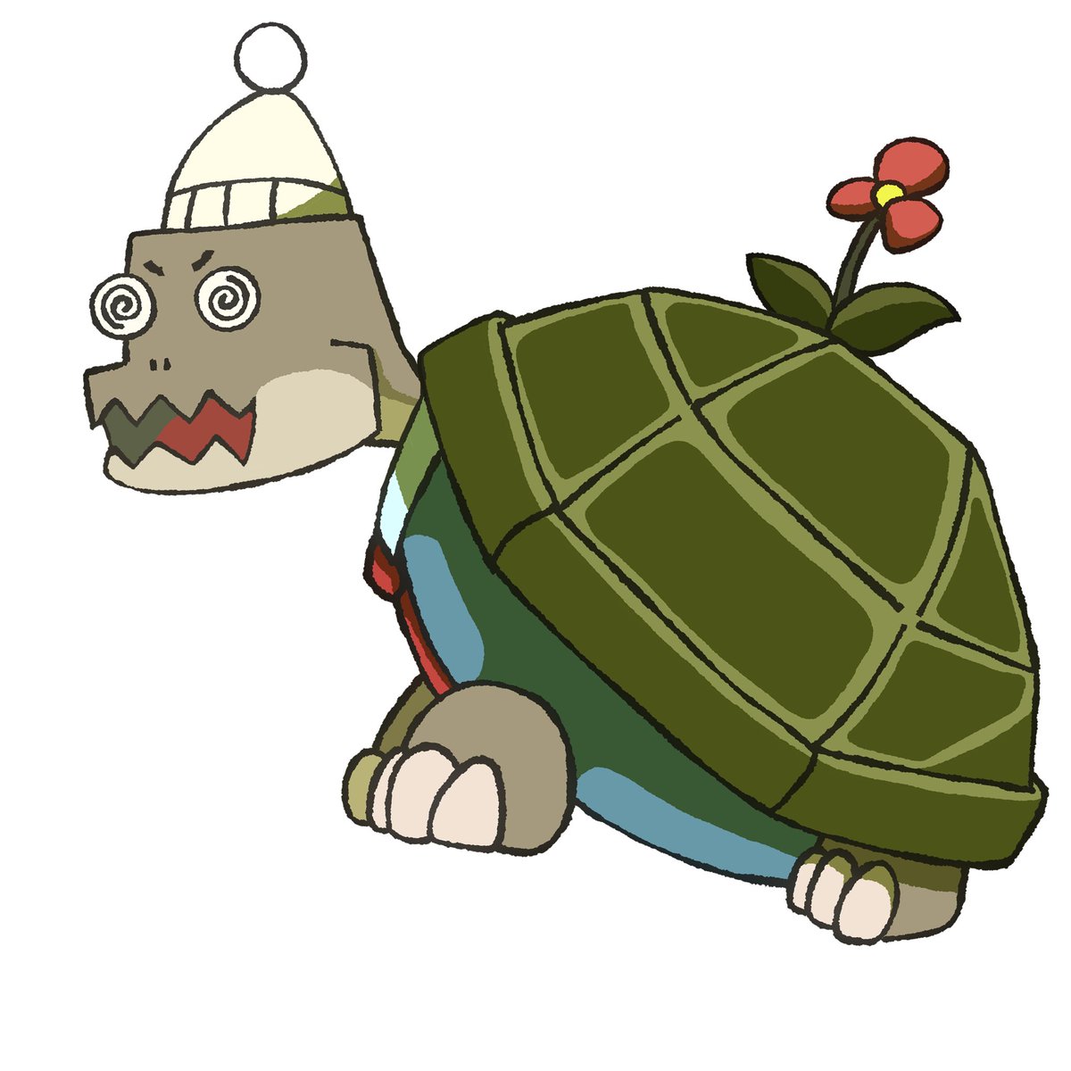 Team_RIBBIT's tweet photo. 【雨ノ島漂流記】
敵キャラ紹介　その3
こちらは序盤に出会う敵の「ムッサンゴ」とエリア1のボスキャラクターである「カメリーマン」です🪸🐢

エリア１はヤドカリ、カニ、サンゴ、カメと言うことで、トロピカルなモチーフのキャラクターたちが登場します🏝️ https://t.co/G5TkDgU28Y