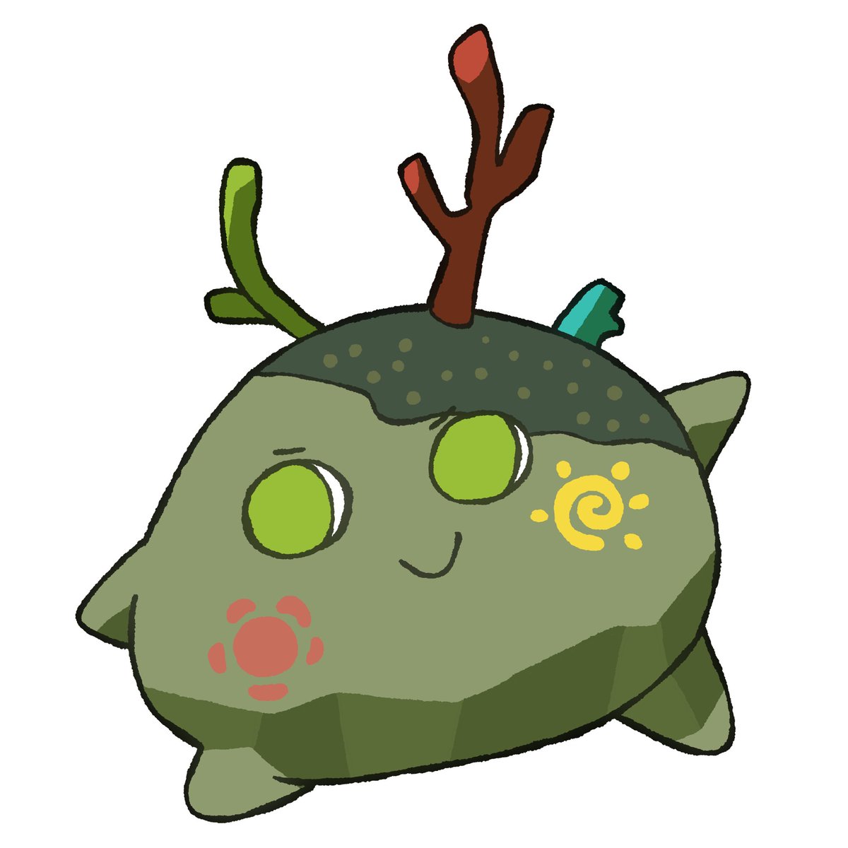 Team_RIBBIT's tweet photo. 【雨ノ島漂流記】
敵キャラ紹介　その3
こちらは序盤に出会う敵の「ムッサンゴ」とエリア1のボスキャラクターである「カメリーマン」です🪸🐢

エリア１はヤドカリ、カニ、サンゴ、カメと言うことで、トロピカルなモチーフのキャラクターたちが登場します🏝️ https://t.co/G5TkDgU28Y