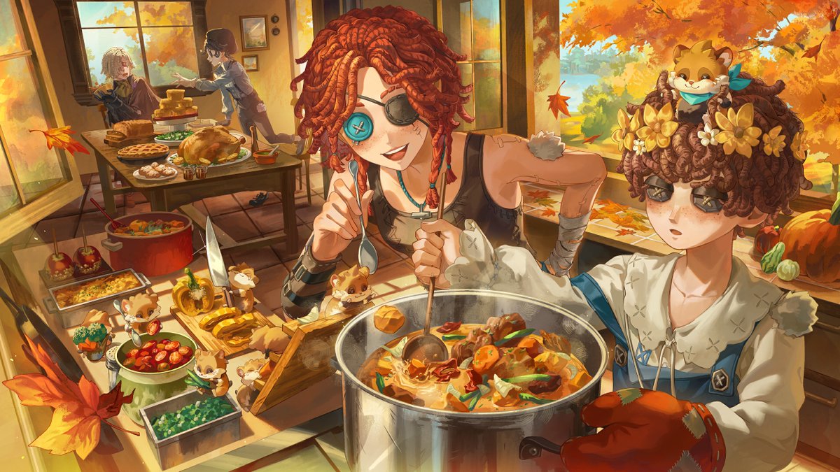 IdentityVJP's tweet photo. 荘園の皆も、ハムスターたちも
皆で手伝って
秋の味覚を沢山楽しむの！

秋イベント「桂下の祈り」も
本日が最終日なの！
皆は荘園の秋の収穫祭を
楽しんでいるかな？

ゲームにログインして
第五人格の秋を楽しもう！

#IdentityV
#第五人格 https://t.co/bAzFSz9LKg