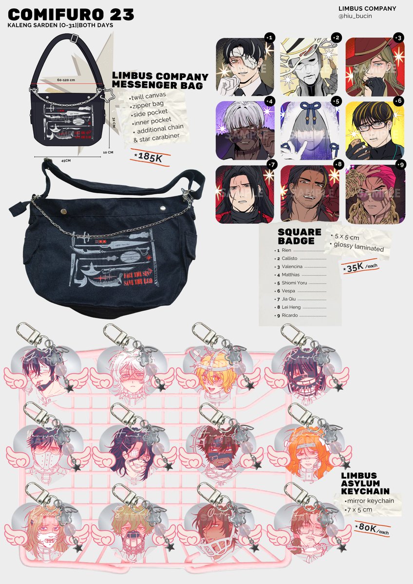 hiu_bucin's tweet photo. ✨PRE-ORDER COMIFURO 23 
⭐Limbus Company
🐟Booth Kaleng Sarden  [O-31] 
🗓 29 September - 06 October 2026 
🔗Link in Reply! 

#comifuro #comifuro23 #cf23catalogue https://t.co/DlODbdebZT