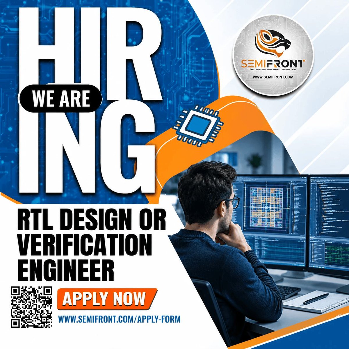 SemifrontTech's tweet photo. 🚀 We're Hiring! RTL Design &amp; Verification Engineers at Semifront — work at the frontier of chip design &amp; VLSI.

Apply -> https://t.co/gqGZFLXRST

#Hiring #VLSI #ChipDesign #Semiconductors #Semifront #RTLDesign https://t.co/FqTJxGoYqE