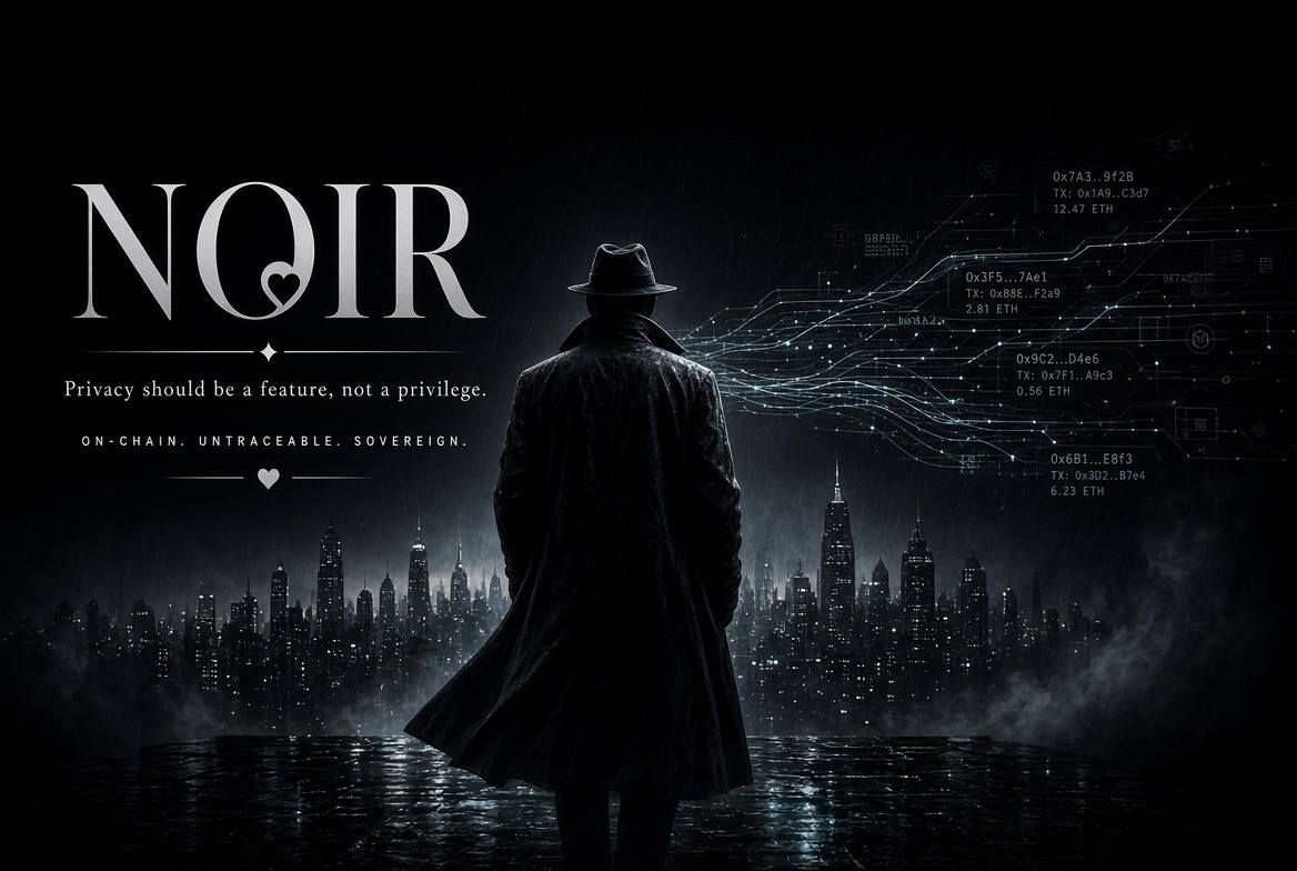 Noir_Onchain's tweet photo. There’s too much visibility in Web3.

Every transaction leaves a trail.
Every interaction can be tracked.
Every move can be analyzed.

NOIR is being built around a simple idea:

Privacy should be a feature, not a privilege.

NOIR is a privacy-focused Web3 ecosystem designed to give users greater control over their on-chain activity, interactions, and digital footprint.

Built for people who value discretion.
Built for users who don’t want every move exposed.
Built for a future where Web3 can be transparent when it needs to be and private when it matters.

No unnecessary exposure.
No noise.
No compromise on control.

This is NOIR.

The foundation is being laid.

And this is only the beginning. 🖤