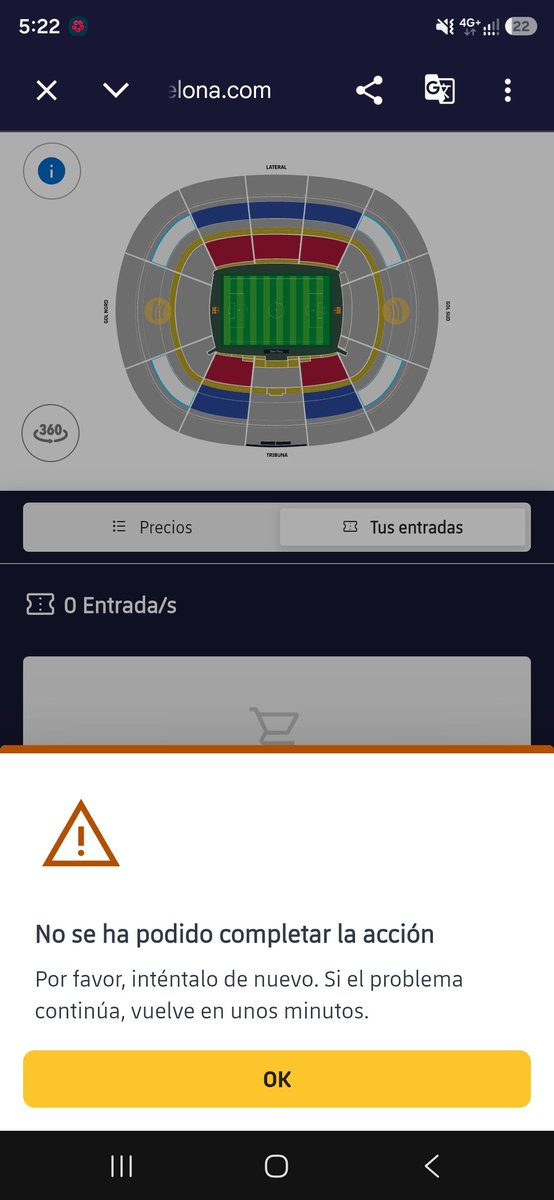 cxrlos_7's tweet photo. Alguien esta igual que yo, intentando comprar entradas para el clásico y le da este mensaje ? #FcBarcelona https://t.co/vaiyHWXriA
