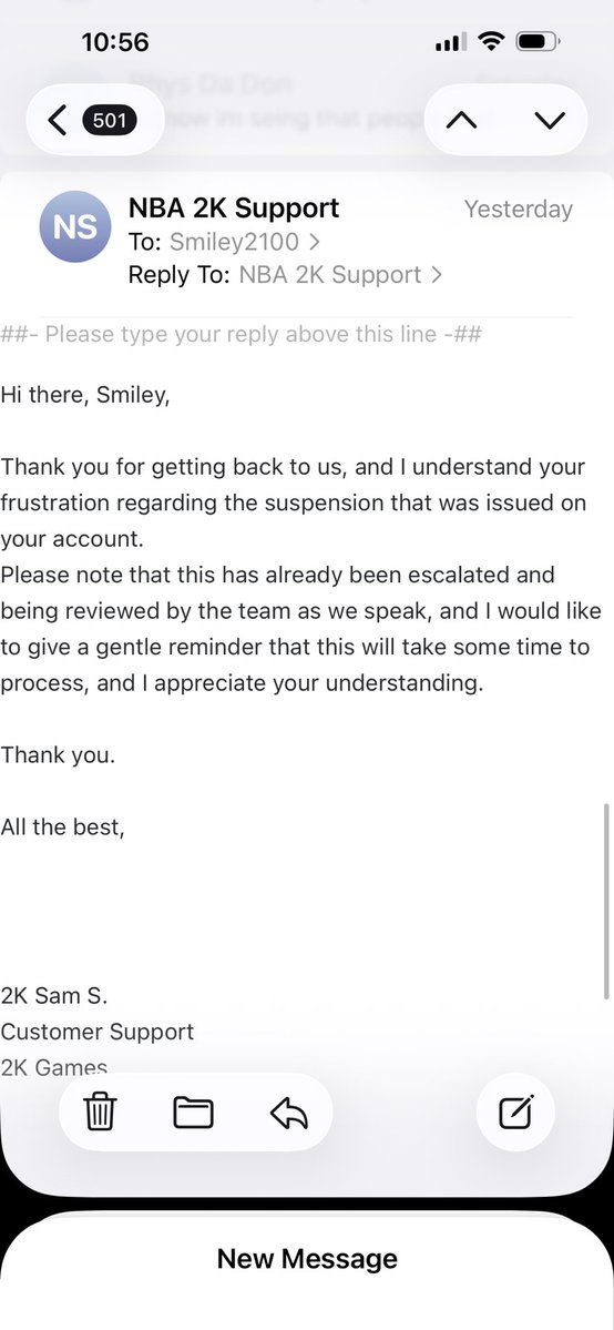 Smileys_Tv's tweet photo. What is going on i have not got a single response from you guys since Sunday morning that was 2 days ago and still nothing about my account being put up can you get back to me i need my account back as i was falsely banned someone help @2k @2KSupport @Ronnie2K @Beluba @evancc https://t.co/NwldE08Lex