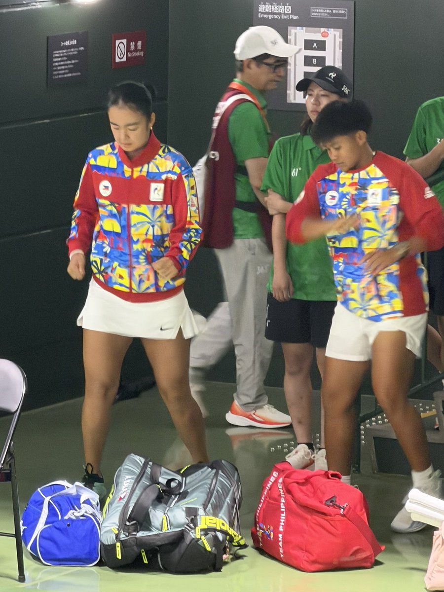 DYANCASTILLEJO's tweet photo. Ready to go 1st Rd Doubles Eala/Shaira vs HKG 8.25 pm Nagoya Time https://t.co/iX6vcBgkGj
