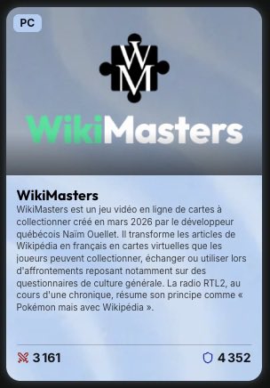 wassimhdc's tweet photo. La carte WikiMasters sur WikiMasters https://t.co/i545dzBtES