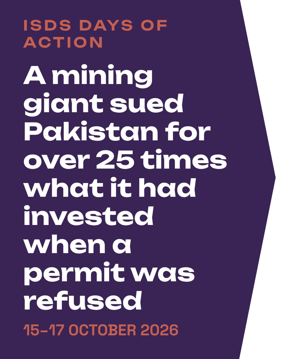 GlobalJusticeUK's tweet photo. When big corporations can sue governments for BILLIONS for protecting people and the climate, we all pay the cost.

It's time to put an end to this.

Join the global movement against ISDS this October: https://t.co/ZUtlH7gOVz https://t.co/hSNuz3APr4