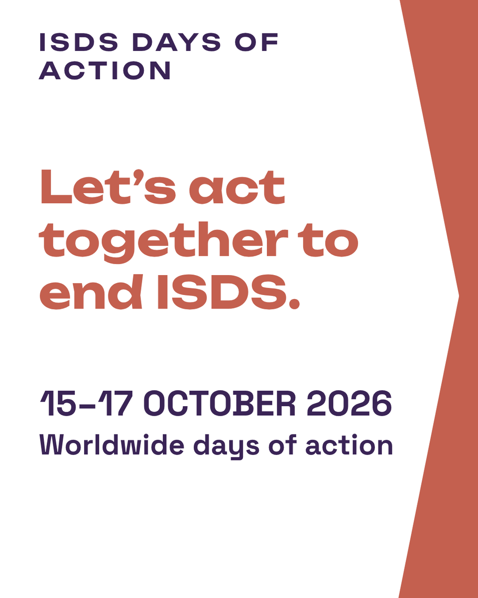 GlobalJusticeUK's tweet photo. When big corporations can sue governments for BILLIONS for protecting people and the climate, we all pay the cost.

It's time to put an end to this.

Join the global movement against ISDS this October: https://t.co/ZUtlH7gOVz https://t.co/hSNuz3APr4
