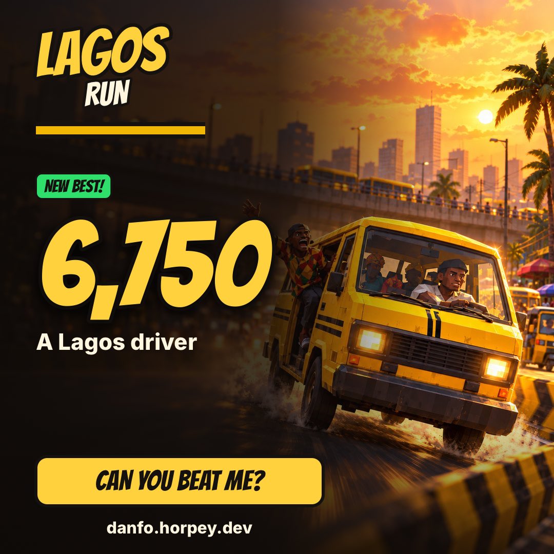 DollypizzleSil's tweet photo. I scored 6,750 driving danfo in Lagos Run. Can you beat me? https://t.co/QiIoP5Naqv #LagosRun @eureka_seamless Am addicted already 🤣🤣🤣 https://t.co/ox5vBbwnBA