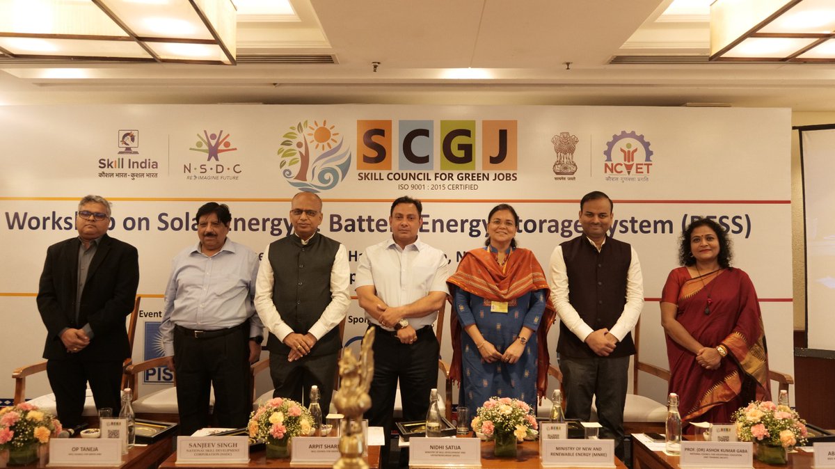 sscgreenjobs's tweet photo. The Skill Council for Green Jobs (SCGJ) organised a Workshop on Solar Energy &amp; Battery Energy Storage System (BESS) Sectors on 25 September 2026 at Juniper Hall, India Habitat Centre, New Delhi.

The workshop brought together government, industry &amp; sector stakeholders. https://t.co/GuoylJGhaF