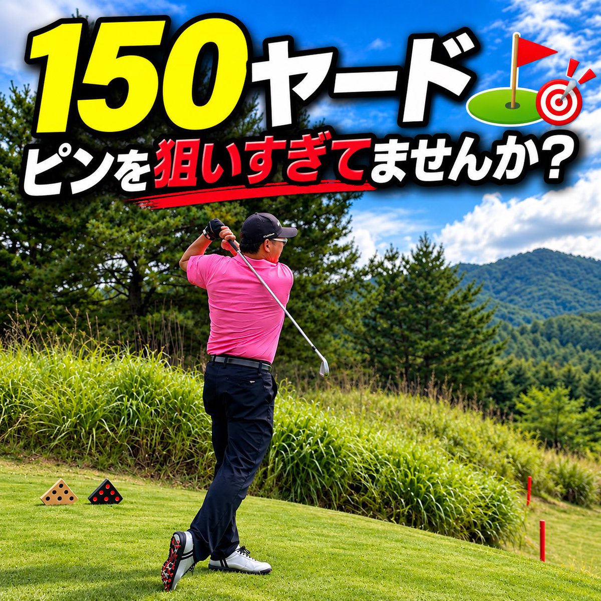 GolfProTakuya's tweet photo. 150ヤードから何m以内ならナイスショット？⛳️

レベルにもよりますが、アマチュアの方なら15mくらいでも十分OKだと思います👍

許容範囲を広げると心もリラックスして、大きなミスも減る。
完璧を狙わず、ベストスコアを狙う！

皆さんは何m以内ならOK？🏌️‍♂️ https://t.co/JodX9dSjhy