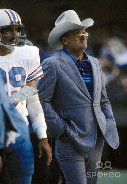 LarryInMissouri's tweet photo. Happy Birthday to the late Bum Phillips, out of Orange, Texas; Oail Andrew “Bum” Phillips left a deeply distinct legacy as one of the most beloved, authentic, and colorful figures in pro football history. Most legendary for his tenure coaching the Houston Oilers ( 1975-1980) and later the @Saints ( 1981-1985), his lasting impact blends innovative football strategy, a deeply player-centric philosophy, and a permanent place in Texas folklore—At a time when many NFL coaches ruled through fear, Phillips believed in love, loyalty, and camaraderie. He spent late nights playing dominoes with his players during training camp and treated everyone like family. He famously said, “Coaching is not how much you know. It’s how much you can get players to do.” Because his players loved him, they fought harder to avoid letting him down.; 9-29-1923 to 10-18-2013 ( aged 90) @sonofbum