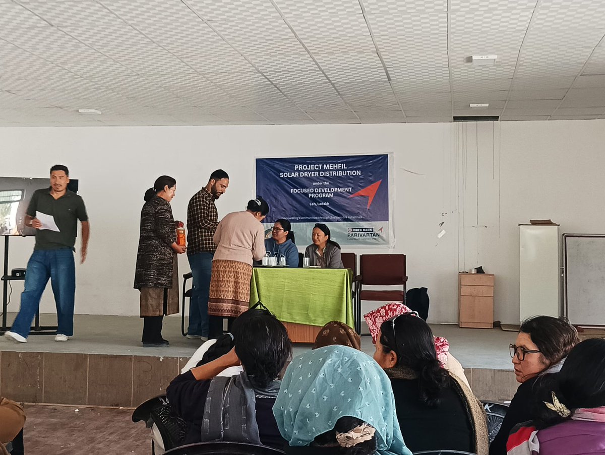 citizens_cf's tweet photo. ☀️ Turning Sunlight into Sustainable Livelihoods | Shey Village, Leh
@citizens_cf under FDP-MEHFIL @HDFCBankCSR facilitated the distribution of 16 solar dryers to local beneficiaries and women-led SHGs at Shey Village, Leh Block, enabling communities to adopt sustainable food processing and preservation practices. 🌱

Through a hands-on demonstration on installation, operation and maintenance, beneficiaries were equipped to reduce post-harvest losses, preserve local produce, add value to agricultural products and create opportunities for additional income. 🤝💚 From technology access to livelihood resilience, Citizens Foundation continues to empower communities with practical, sustainable solutions for self-reliance. 🌍✨

📍 Shey Village, Leh Block | 📅 29 September 2026

@GaneshReddys7 
#CFat29 #SolarDryers #SustainableLivelihoods #WomenEmpowerment #SHGs #Leh #Ladakh #CommunityDevelopment #FoodProcessing #ValueAddition #PostHarvestManagement #SustainableDevelopment #RuralDevelopment #SelfReliance