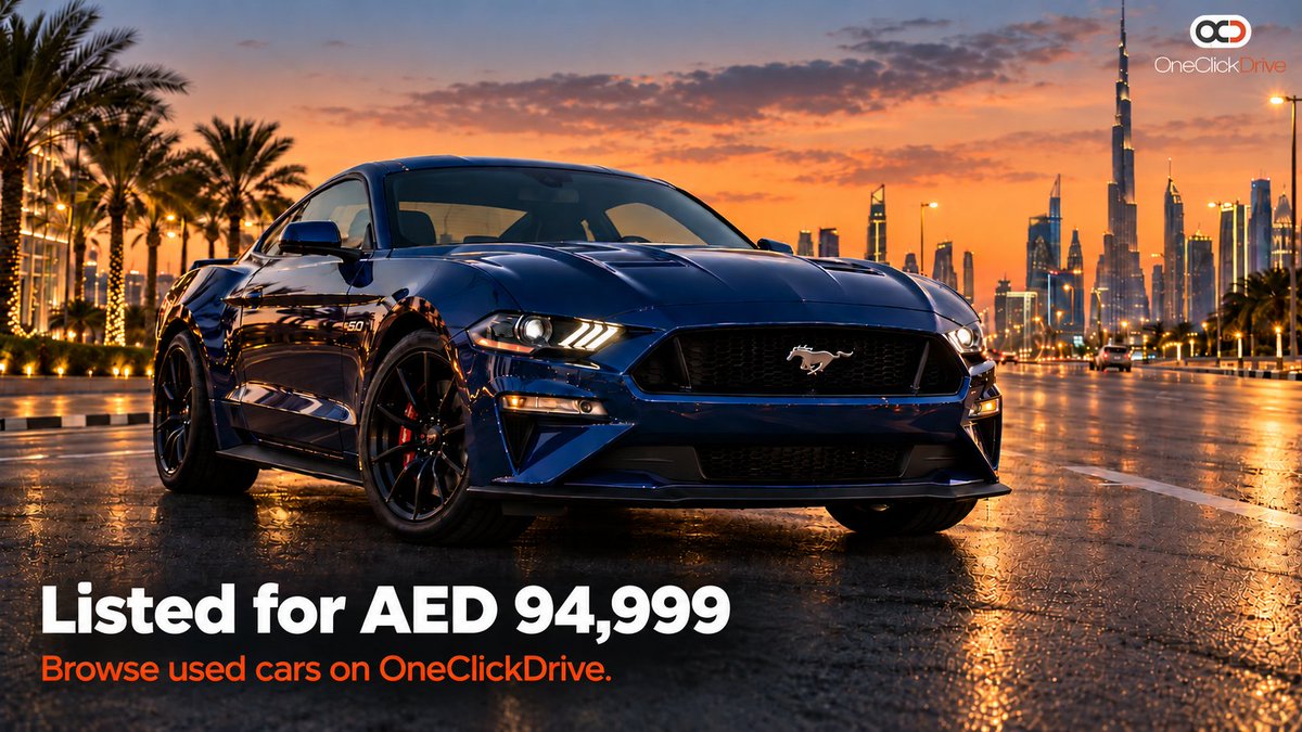 OneClickDrive's tweet photo. Your dream car in Dubai might be under AED 100k. 

Get used Ford Mustang, Range Rover, AMG. 

All listed on OneClickDrive. All under budget.

Which one are you taking home?

#DubaiCars #UsedCarsDubai #OneClickDrive https://t.co/OzSfOaN8WX