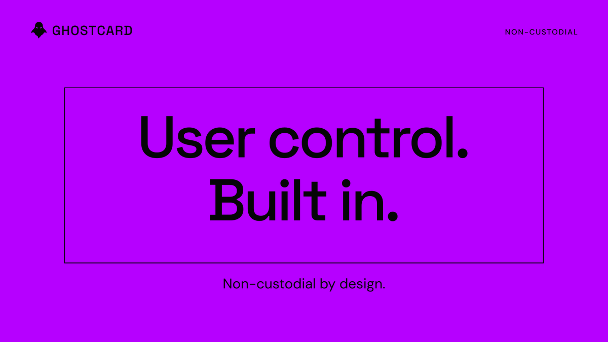GhostcardApp's tweet photo. Non-custodial by design.

User control is a core part of the GhostCard experience. https://t.co/cr8ATS7r6I