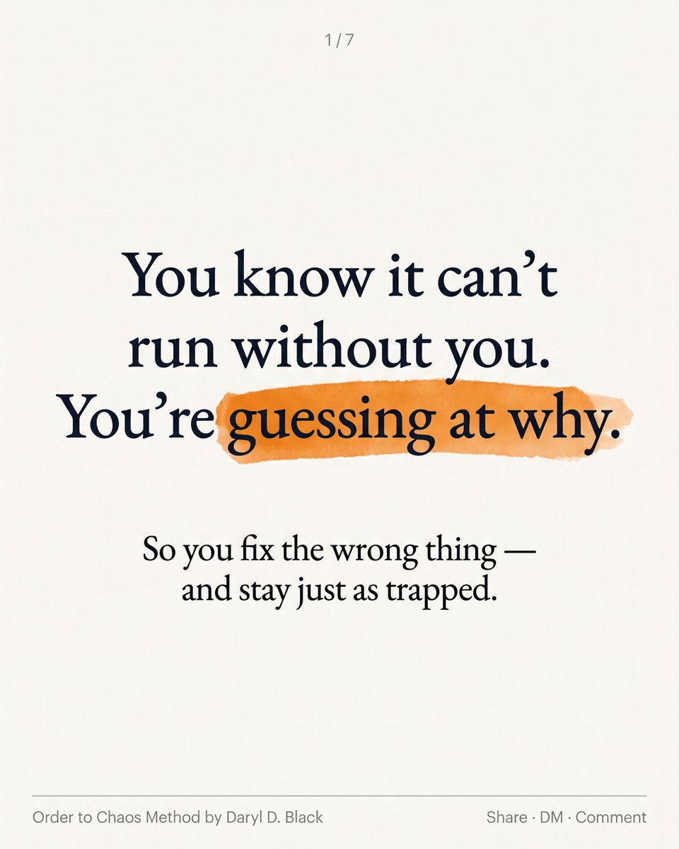 DarylDBlack's tweet photo. In 35+ years of crisis leadership, I never let anyone act on a problem we hadn't sized up first. Before you fix why your business can't run without you, run an Interruption Audit: 5 days, sort every interruption into 3 buckets, then count. https://t.co/ACBXQH8dRd https://t.co/baAX28RuZQ