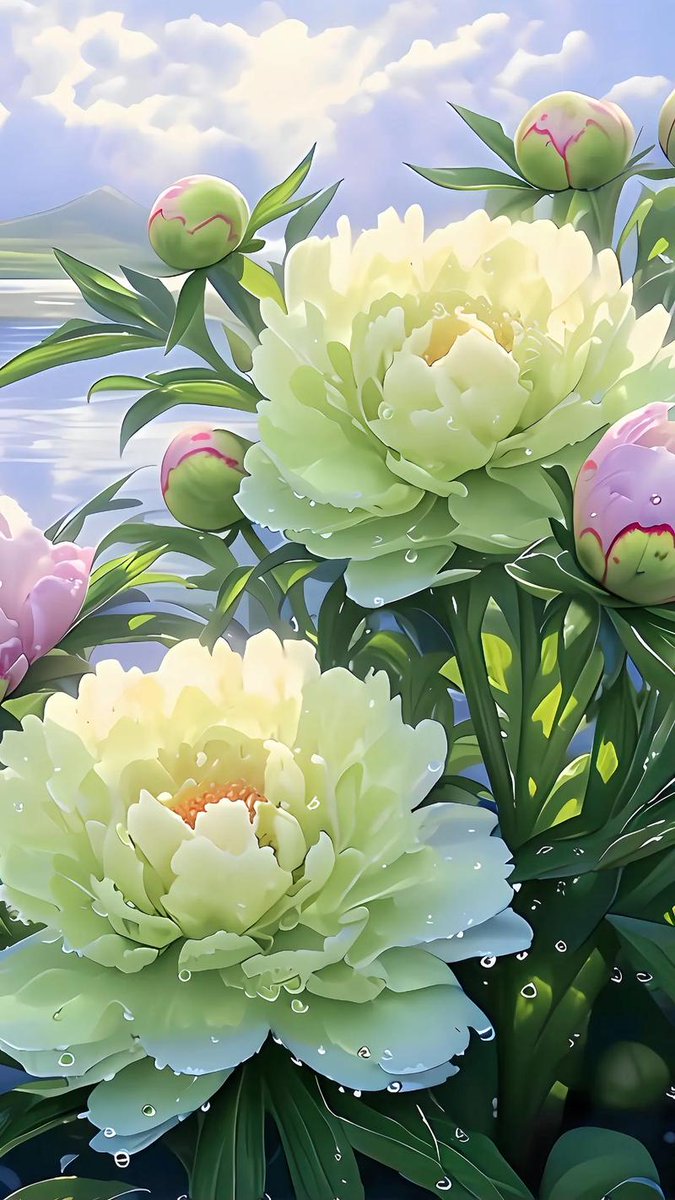 Pistouby's tweet photo. Today, a peony (牡) I grew is the first (第) bloom in the Huai (淮) garden! I'm so glad it's attached (附) to my gardening love—no need to overthink (虑) it, just enjoy. https://t.co/tJJbeBg1nO