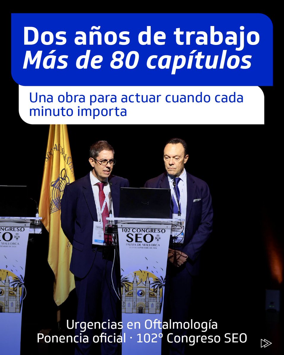 eurocanarias's tweet photo. 👨🏻‍⚕️ El Dr. Carreras, director asistencial de Vithas Eurocanarias Instituto Oftalmológico, ha sido coautor, junto al Dr. Llovet, de 'Urgencias en Oftalmología', la ponencia oficial presentada en el 102º Congreso de la SEO.

#VithasEurocanarias #HumbertoCarreras #SEO2026 https://t.co/o9kSIR3MbG