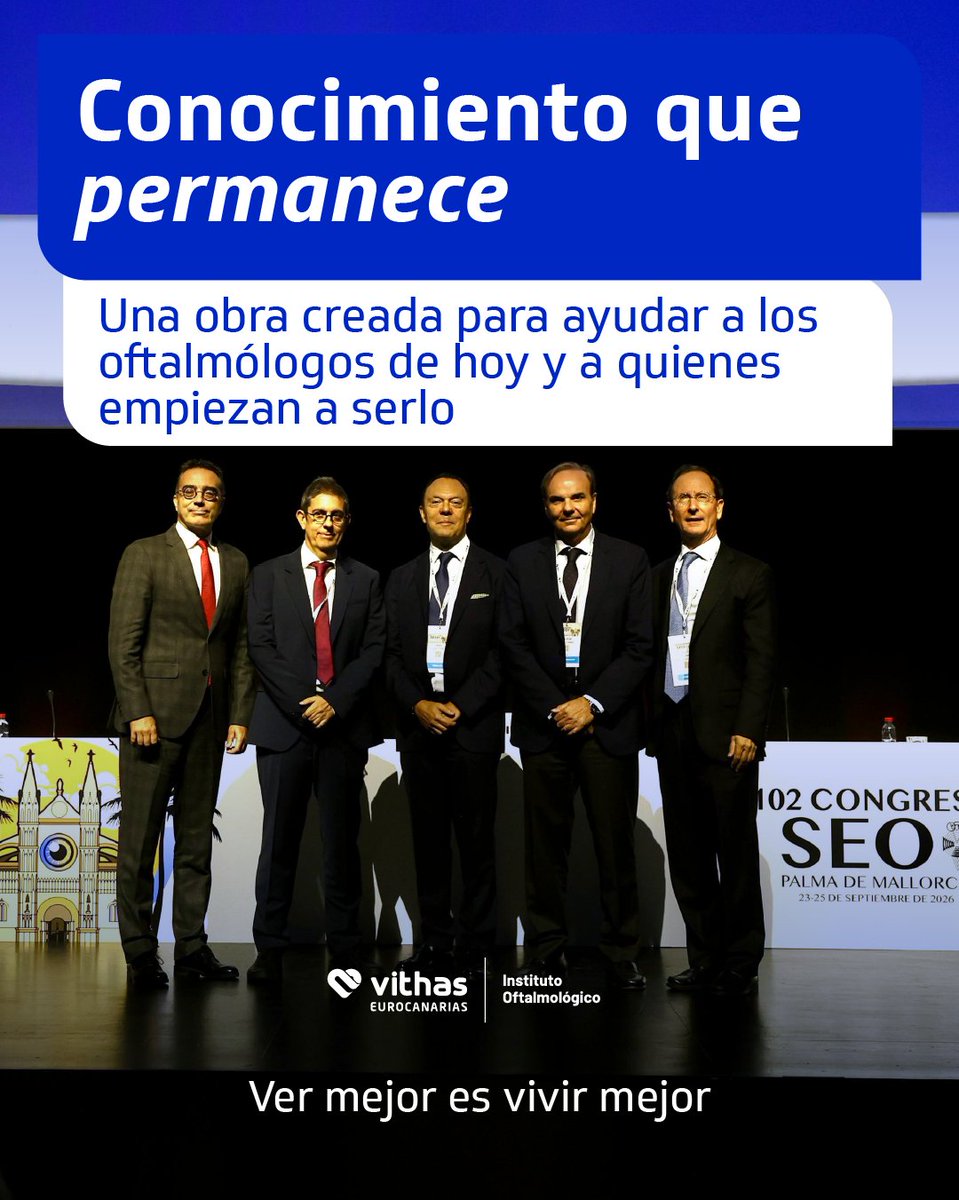eurocanarias's tweet photo. 👨🏻‍⚕️ El Dr. Carreras, director asistencial de Vithas Eurocanarias Instituto Oftalmológico, ha sido coautor, junto al Dr. Llovet, de 'Urgencias en Oftalmología', la ponencia oficial presentada en el 102º Congreso de la SEO.

#VithasEurocanarias #HumbertoCarreras #SEO2026 https://t.co/o9kSIR3MbG