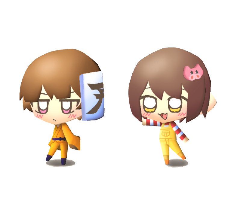 KAROU__sno's tweet photo. ローポリ風🩷💛 3Dに見えます？ https://t.co/wz1RAjkLXT