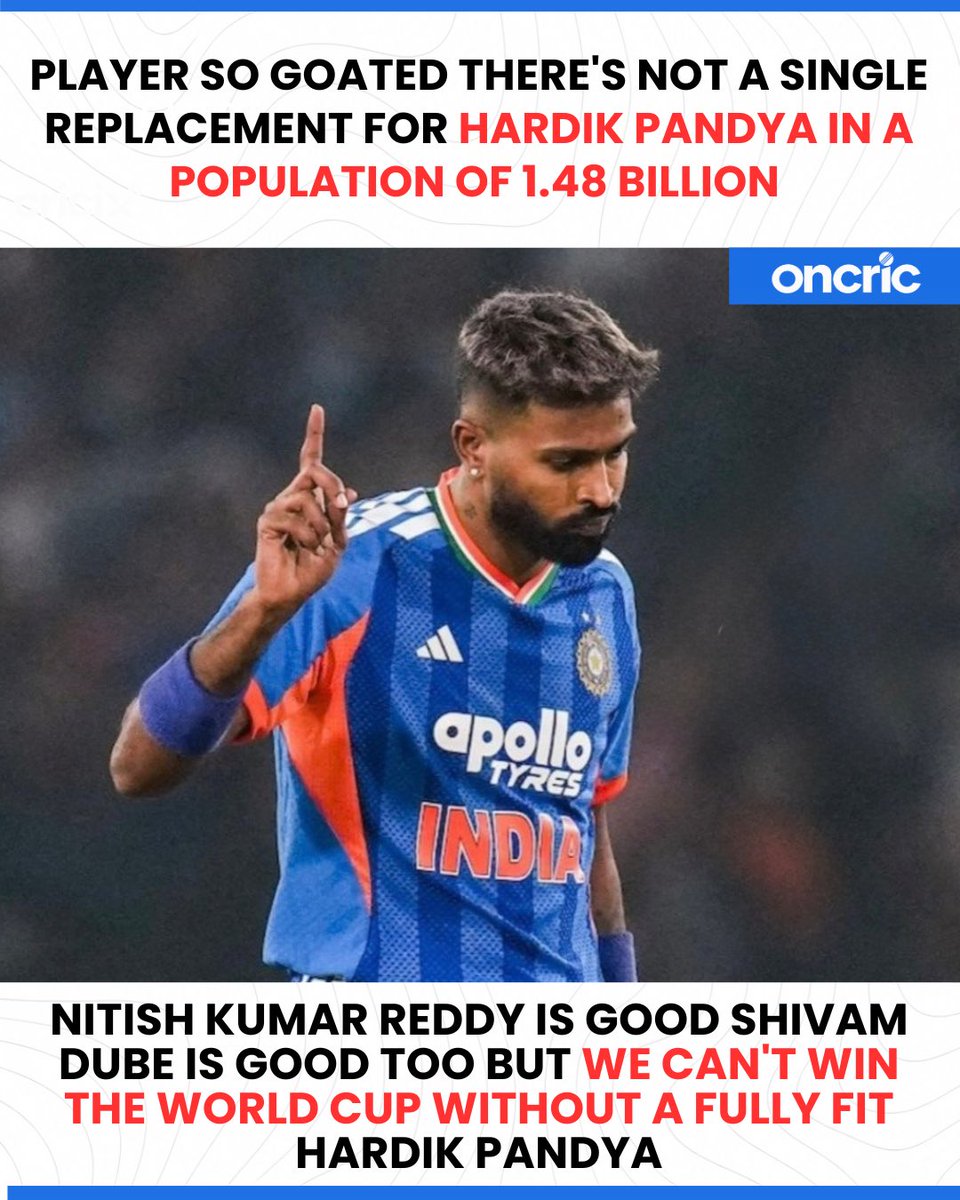 oncric_'s tweet photo. Hardik Pandya Is Irreplaceable for Team India Ahead of T20 World Cup 🏏🇮🇳 https://t.co/vtHZ59fLU3