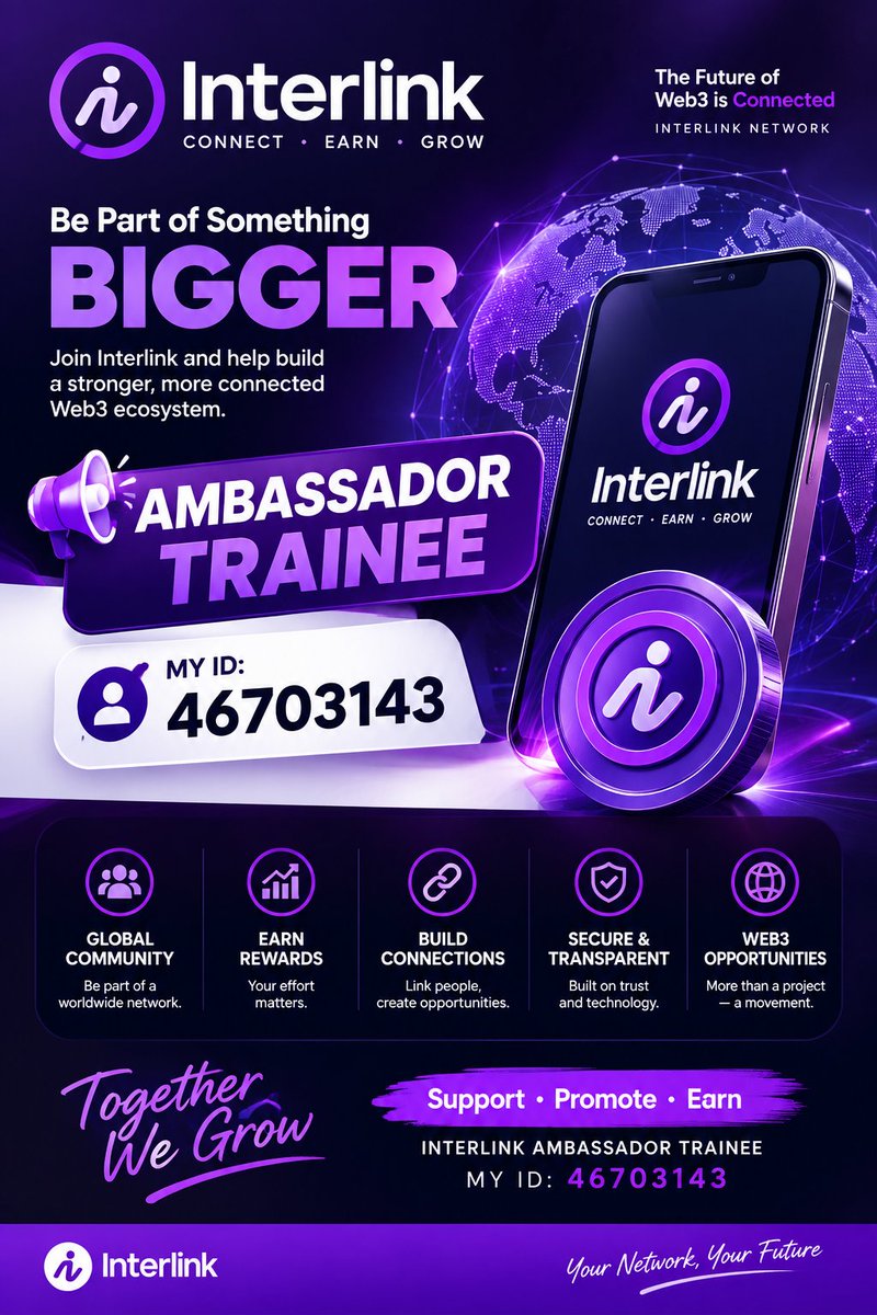 itzexcellencybk's tweet photo. 🚀 Building with InterLink and excited to be part of the journey!

As an Ambassador Trainee, I’m ready to learn, contribute, and help spread awareness about the InterLink ecosystem. 🌐🔥

Ambassador Trainee ID: 46703143

#InterLink #ITL #ITLX #ITLG https://t.co/GXeuqwXi9A