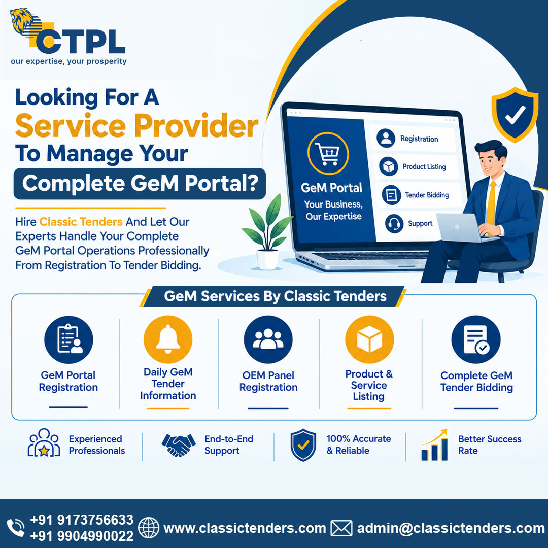classic_tenders's tweet photo. Classic Tenders helps businesses simplify every stage
of their GeM journey so you can focus on growing your business while we handle the rest.
Contact No. : +91 9173756633, +91 9904990022
#classictenders #Gemservice #Gemconsultant #Gemportal #Gemtender https://t.co/A1rWndCoX0