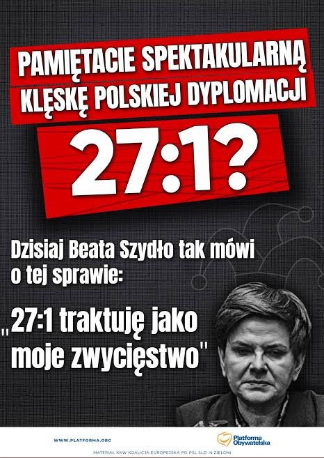 Niktinny111's tweet photo. @marcinwarchol Pamiętamy jak @BeataSzydlo wygrała 27:1 https://t.co/Cg5bFUiAYU