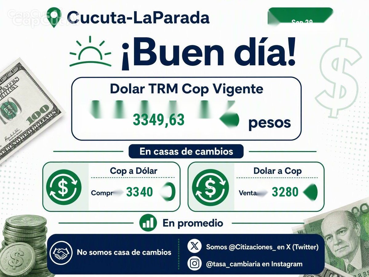 Cotizaciones_'s tweet photo. Buen día!
Tasa promedio relación Bolívar-Peso-Dolar-Euro acá en Cucuta-LaParada Colombia 
https://t.co/5WTMKAXp2I
⚠️ No somos casa de cambios ⚠️ https://t.co/uo3k9UEzF0