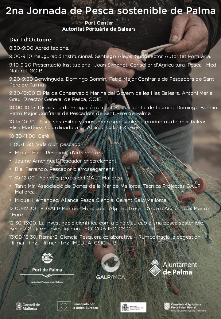 GALPMallorca's tweet photo. ⏳ Només falten 2 dies per a les II Jornades de Pesca Sostenible de Palma!

🎣 Pescadors 🔬 Investigadors 🤝 Professionals i administracions

Encara hi sou a temps!📩 info@galmallorca.org

#PescaSostenible #GALPMallorca #EconomiaBlava https://t.co/cLT5mSnnO6