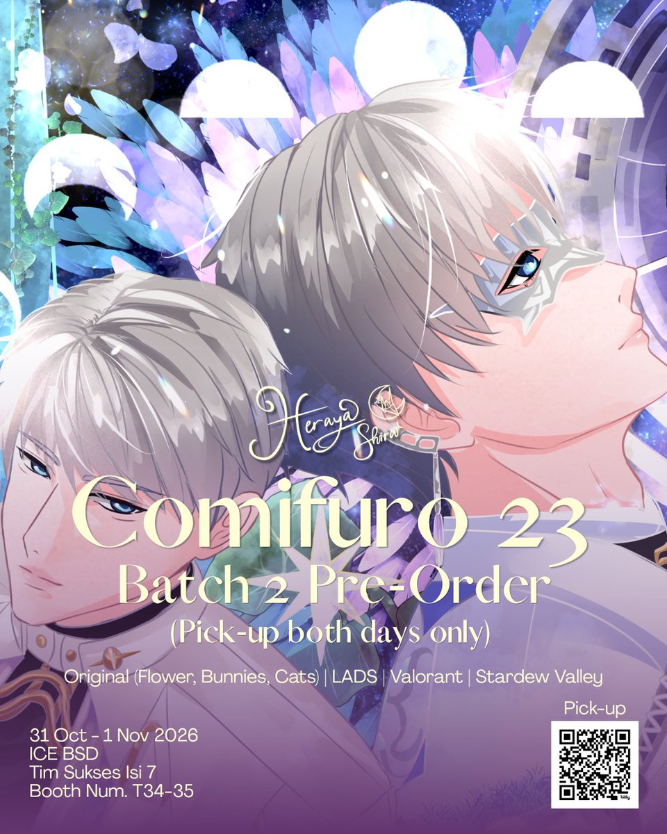 herayashira's tweet photo. Hera's #Comifuro23 Pre-order Batch 2 Open!
PICK UP ONLY FORM, Mail order will open in 11 Oct
❤️ &amp;🔁 Appreciated!

📍Tim Sukses Isi 7 (T34-35)
📆Pick up both days
🕙Close 10 Oct - 10 PM
🌿LADS, Original, Valorant, StardewValley

🔗https://t.co/CdQlF6NUpn https://t.co/3CKYdftrjX