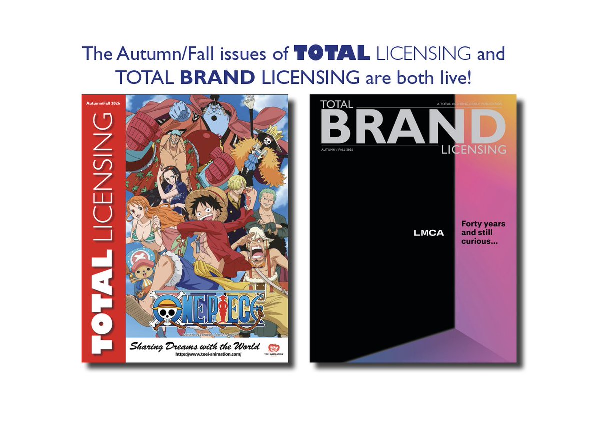 TotalLicensing's tweet photo. The latest issues of Total Licensing and Total Brand Licensing are LIVE! Read here and pick them up at BLE &amp; MIP!

https://t.co/U84pfRupdl https://t.co/uo3ChvTjmO