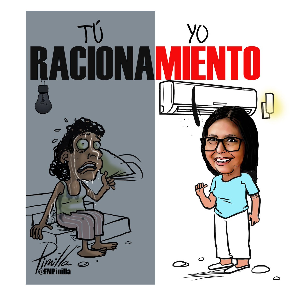 FMPinilla's tweet photo. RacionaMIENTO.
•
Caricatura para @elnacionalweb
•
#caricatura #cartoon #Venezuela🇻🇪 #venezolanos #sinluz https://t.co/9bzH53ldVG