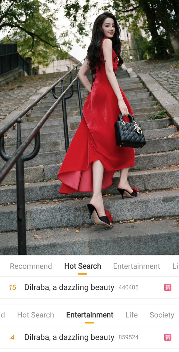 OnlyDilrabaxx63's tweet photo. Hot Seach on weibo🔥
As expected, the red dress is best worn by a stunning beauty✨  
Radiant and captivating, Dilraba dazzles in Paris!🗼

Dior’s global ambassador, Dilraba is looking absolutely incredible❤️ 

#Dilraba #DilrabaxDiorSummer27 #DiorSummer27 https://t.co/6g7uzI6kcv