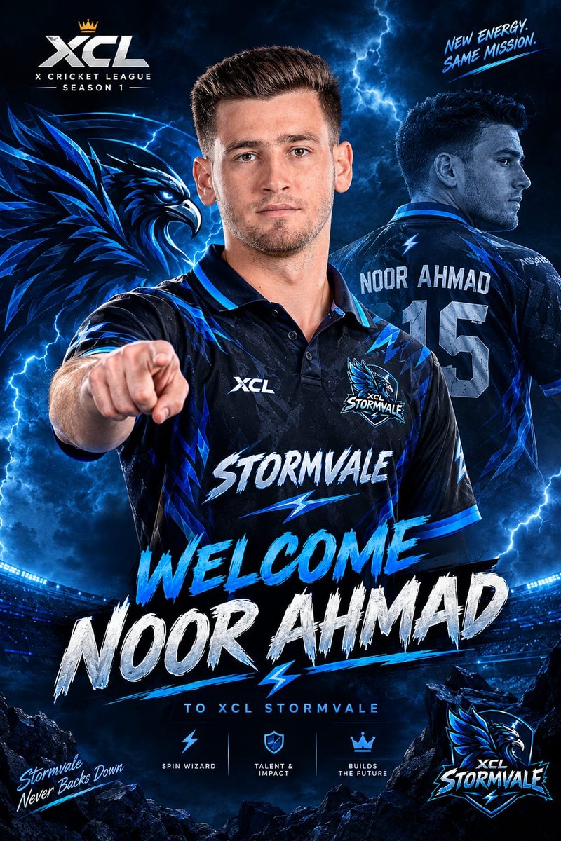 XCRICKLEA6's tweet photo. 🚨 WILDCARD ALERT — THE AFGAN JALEBI IS HERE! 🚨

🌀 WELCOME, NOOR AHMAD! ⚡

The mystery spinner from Afghanistan is ready to bamboozle the opposition with his magical deliveries for XCL S1! Stormvale just got a whole lot more dangerous!

Owner: @HardikMish97870 

#XCL #SEASON1 https://t.co/r3rBFAU9a9