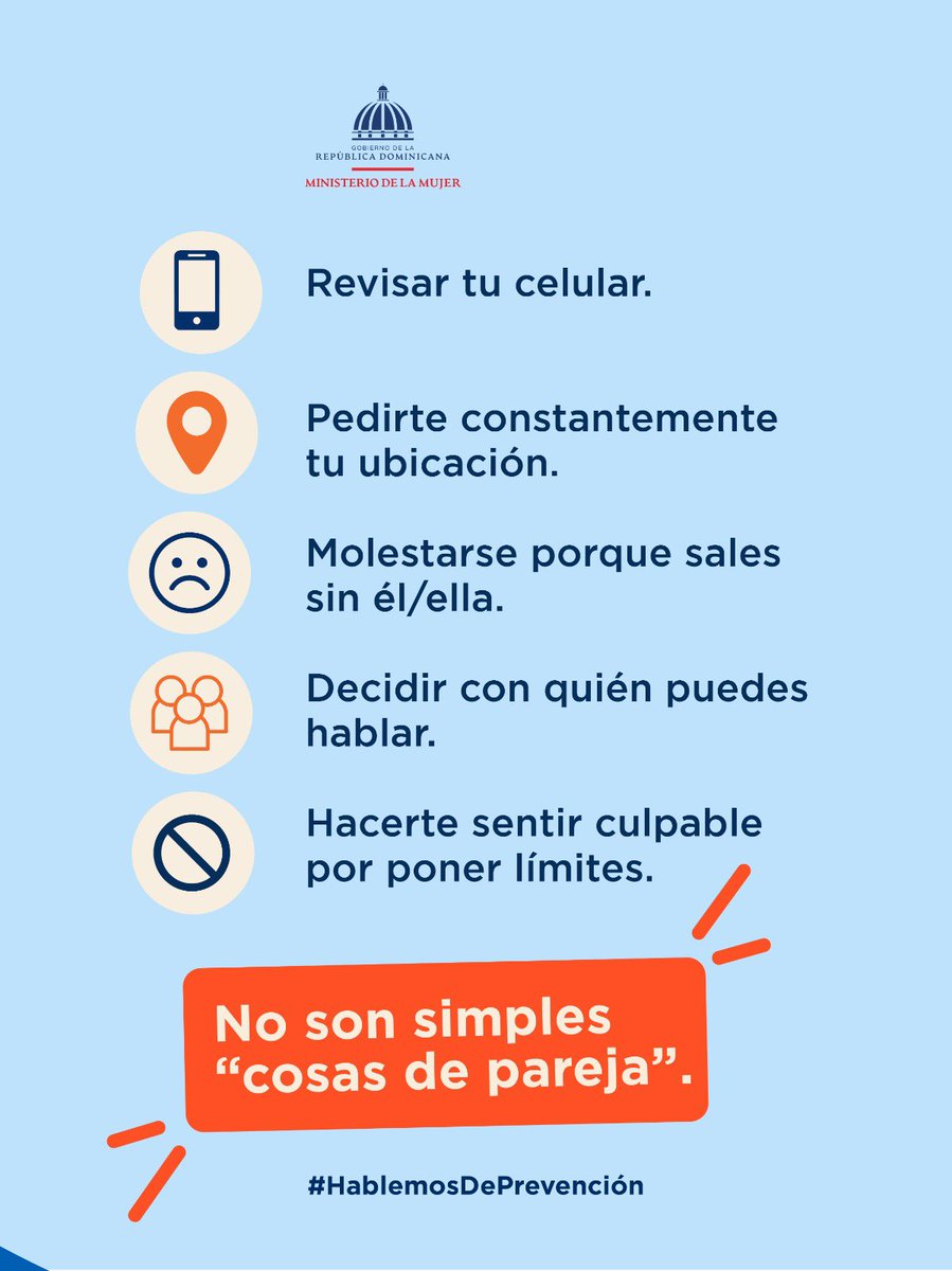 SiubenRD's tweet photo. Preguntar si llegaste bien puede ser cariño.
Necesitar saber dónde estás todo el tiempo es diferente.

Cuando la preocupación se convierte en vigilancia, prestar atención importa.

Reconocer las señales también es prevención. @MMujerRD 

#SIUBENRD #HablemosDePrevención https://t.co/5zu2hDwqSc